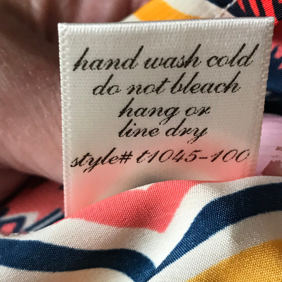 Alya Coral Navy Gold Aztec Tunic Blouse L - Picture 8 of 8